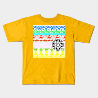 mexican mayan pattern ecopop in boho style Kids T-Shirt